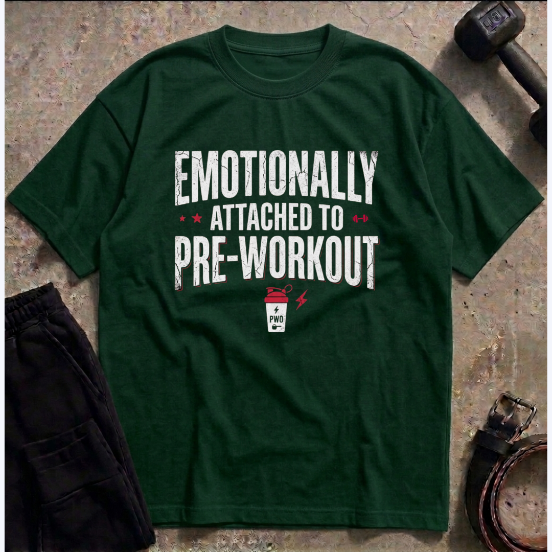 Emotionally Attached To Pre-Workout Oversized Gym T-Shirt