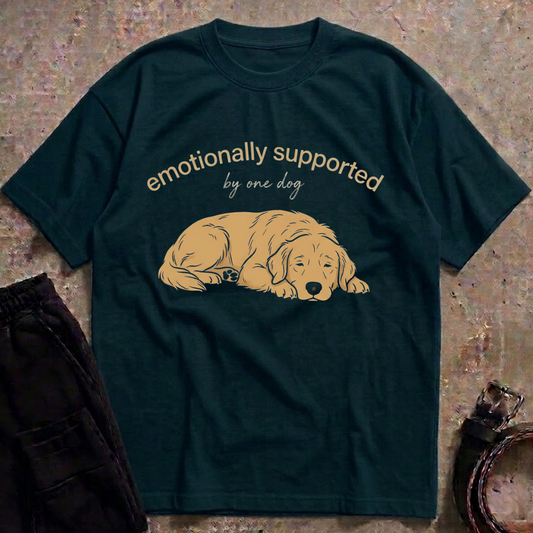 Emotionally Supported by One Dog Oversized T-Shirt