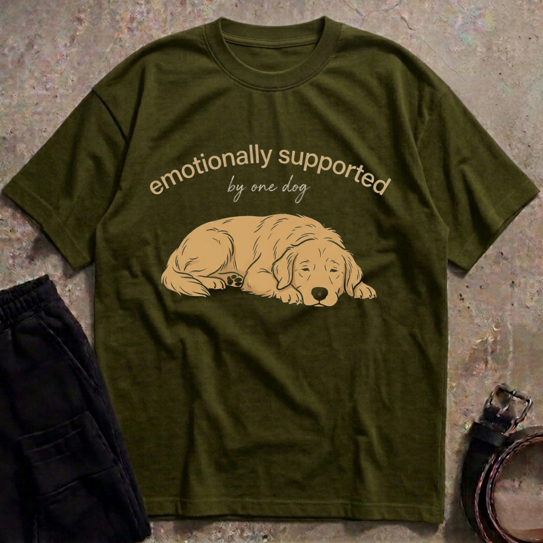 Emotionally Supported by One Dog Oversized T-Shirt