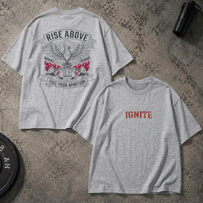 Ignite Unisex Oversized  T-Shirt – Rise Above Edition (white)