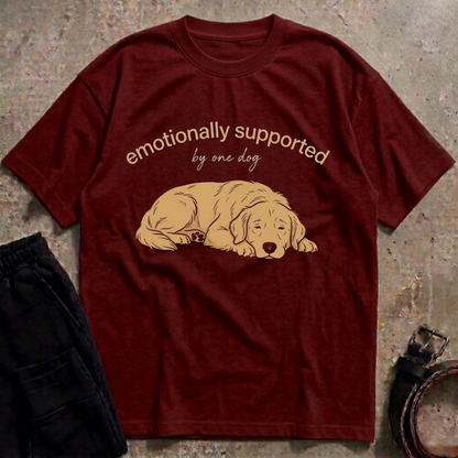 Emotionally Supported by One Dog Oversized T-Shirt
