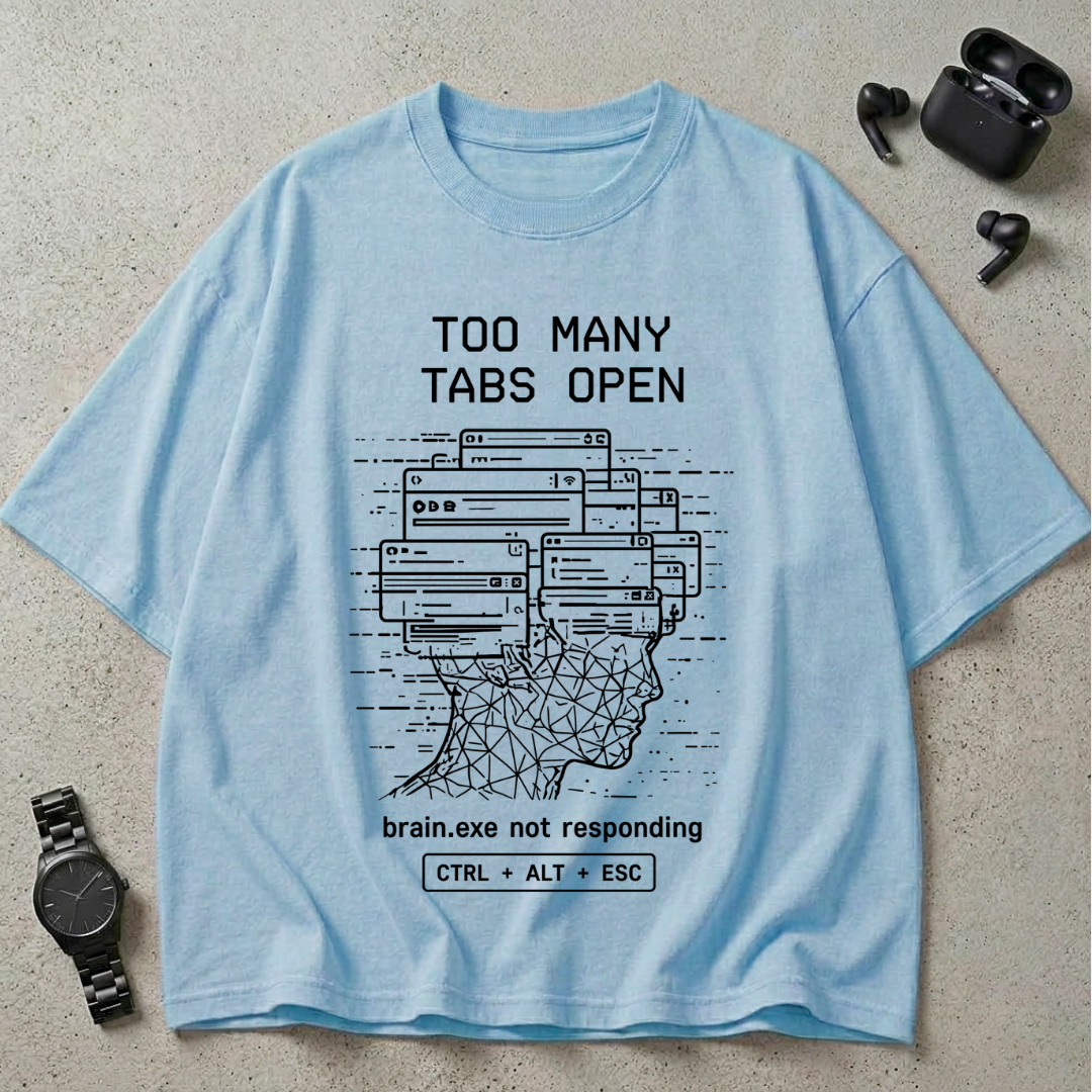 Brain.exe Not Responding 240 GSM Oversized T-Shirt