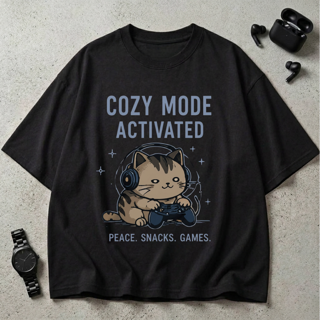 Cozy Mode Activated Oversized T-Shirt