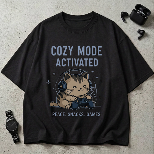 Cozy Mode Activated Oversized T-Shirt