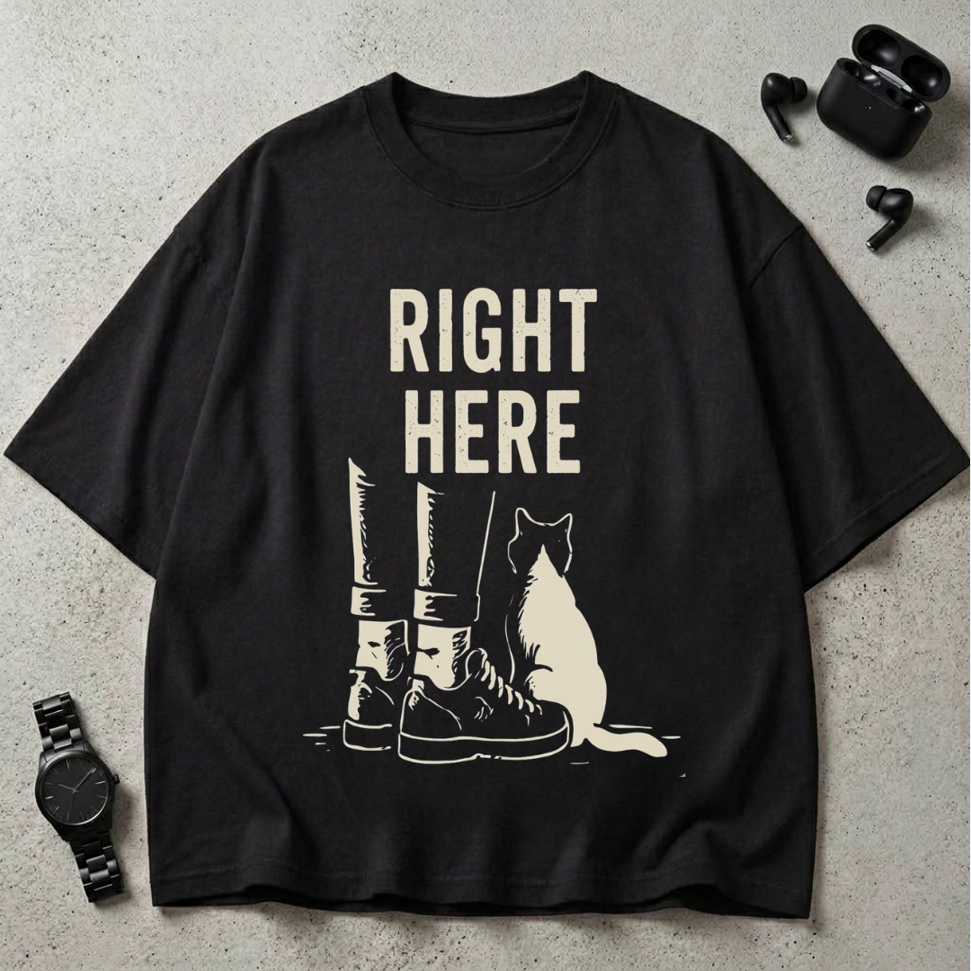 Right Here 240 GSM Oversized T-Shirt
