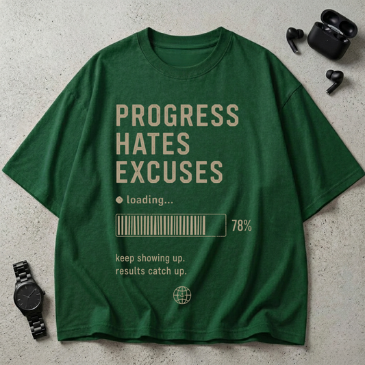 Progress Hates Excuses Oversized T-Shirt