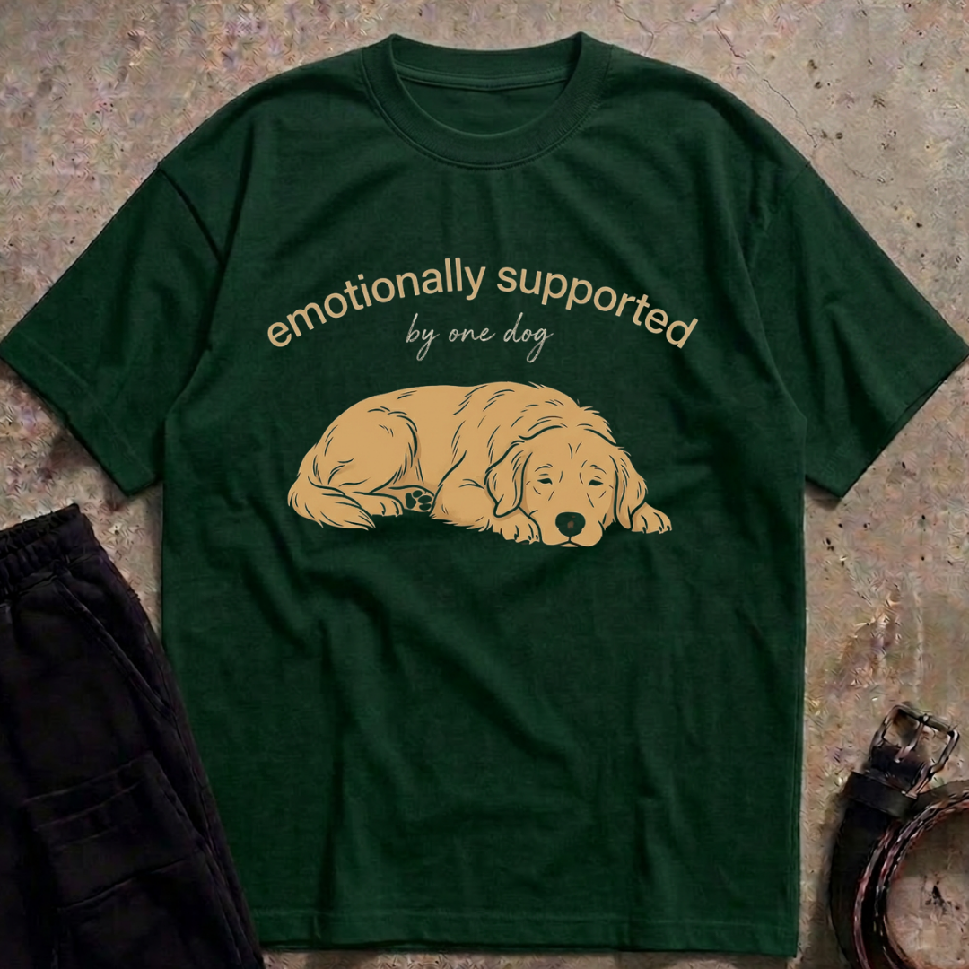 Emotionally Supported by One Dog Oversized T-Shirt