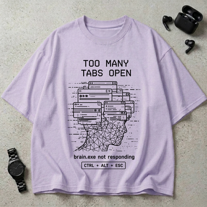 Brain.exe Not Responding 240 GSM Oversized T-Shirt