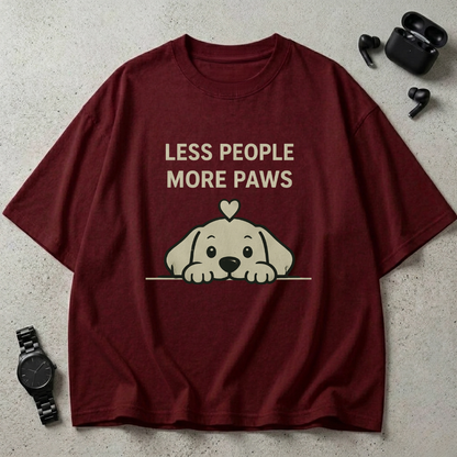 Less People More Paws Oversized T-Shirt