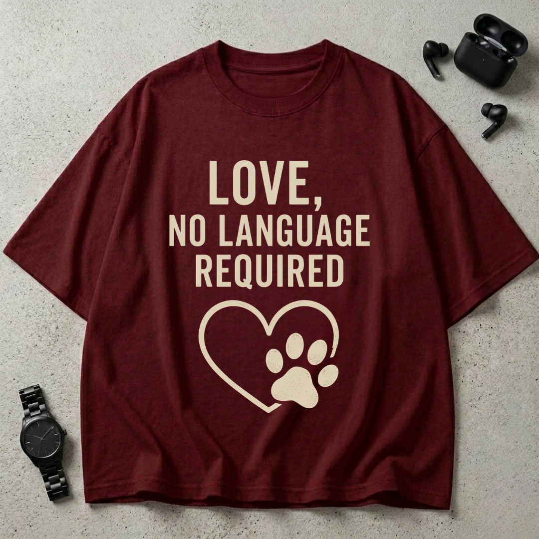 Love, No Language Required 240 GSM Oversized T-Shirt