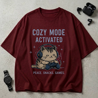 Cozy Mode Activated Oversized T-Shirt
