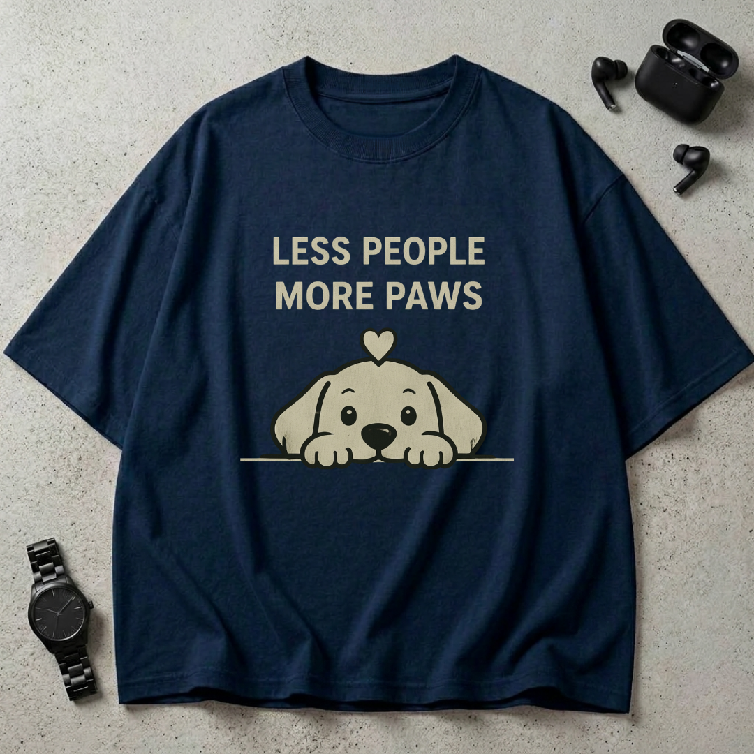 Less People More Paws Oversized T-Shirt