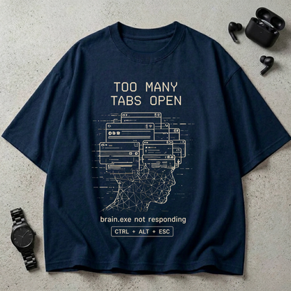 Brain.exe Not Responding 240 GSM Oversized T-Shirt