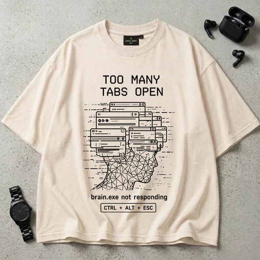 Brain.exe Not Responding 240 GSM Oversized T-Shirt