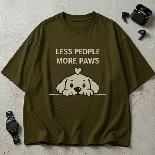 Less People More Paws Oversized T-Shirt