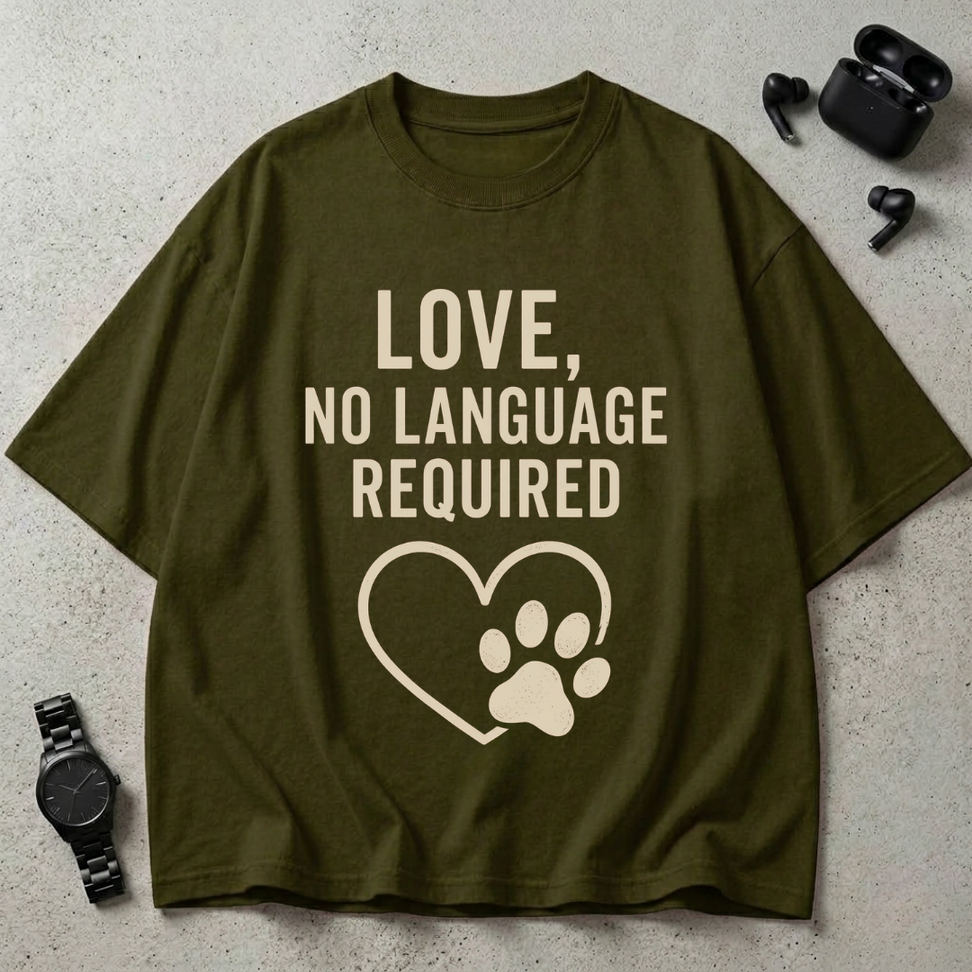 Love, No Language Required 240 GSM Oversized T-Shirt