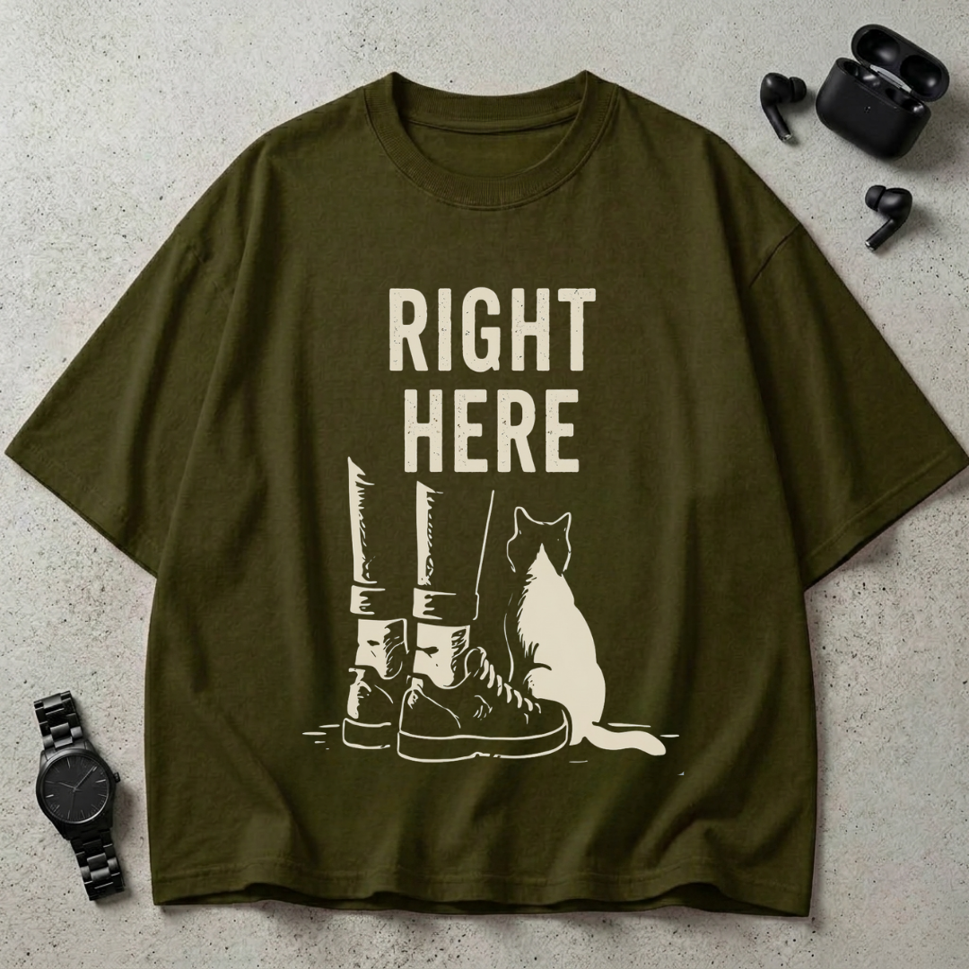 Right Here 240 GSM Oversized T-Shirt