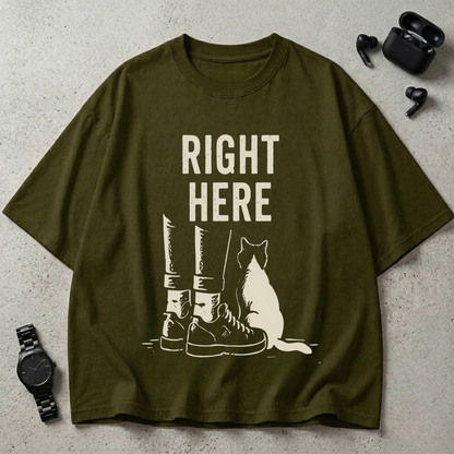 Right Here 240 GSM Oversized T-Shirt