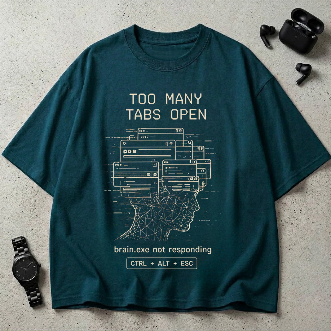 Brain.exe Not Responding 240 GSM Oversized T-Shirt