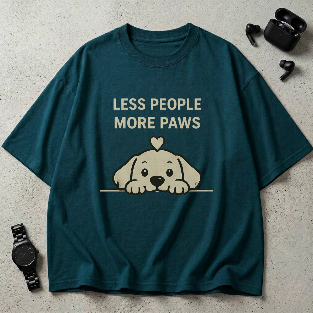 Less People More Paws Oversized T-Shirt