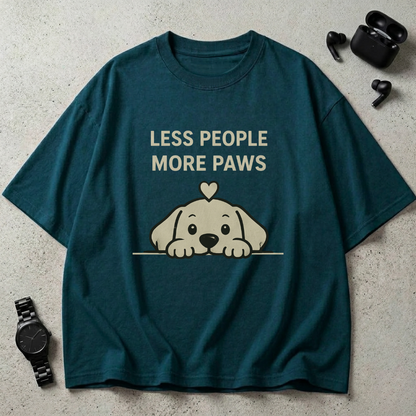 Less People More Paws Oversized T-Shirt