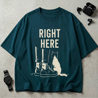 Right Here 240 GSM Oversized T-Shirt