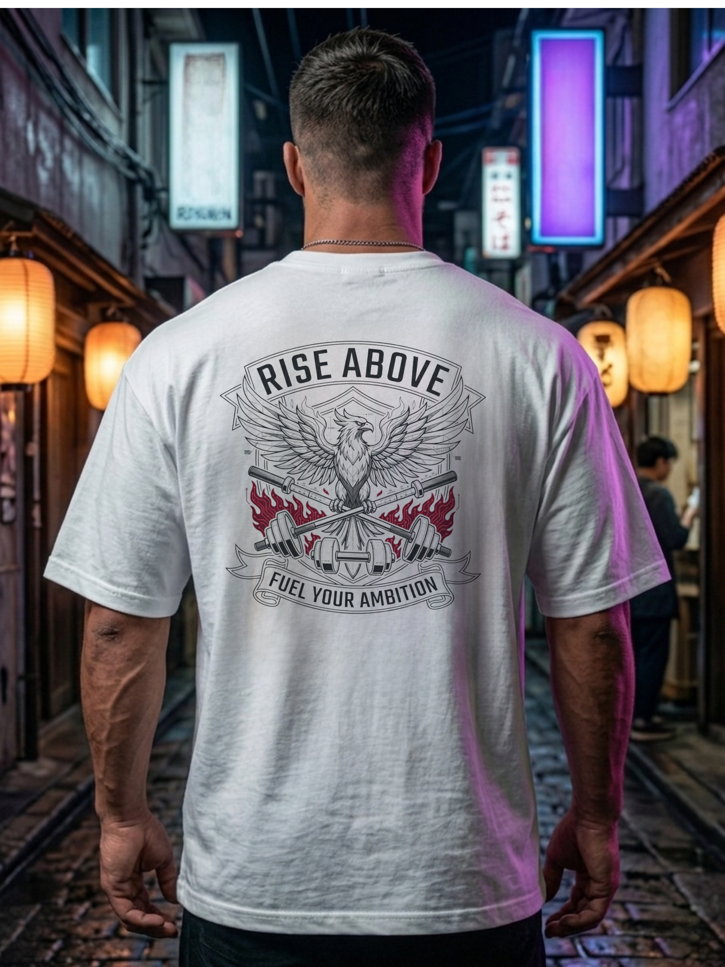 Ignite Unisex Oversized  T-Shirt – Rise Above Edition (white)