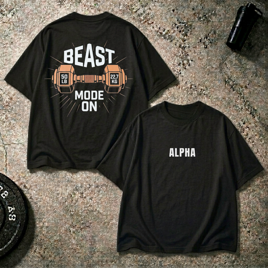 Beast Mode On Oversized T-Shirt – Back Print Edition