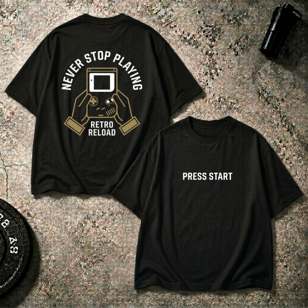 Press Start Retro Reload Unisex Oversized Classic T-Shirt