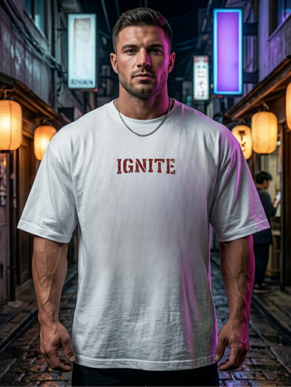 Ignite Unisex Oversized  T-Shirt – Rise Above Edition (white)