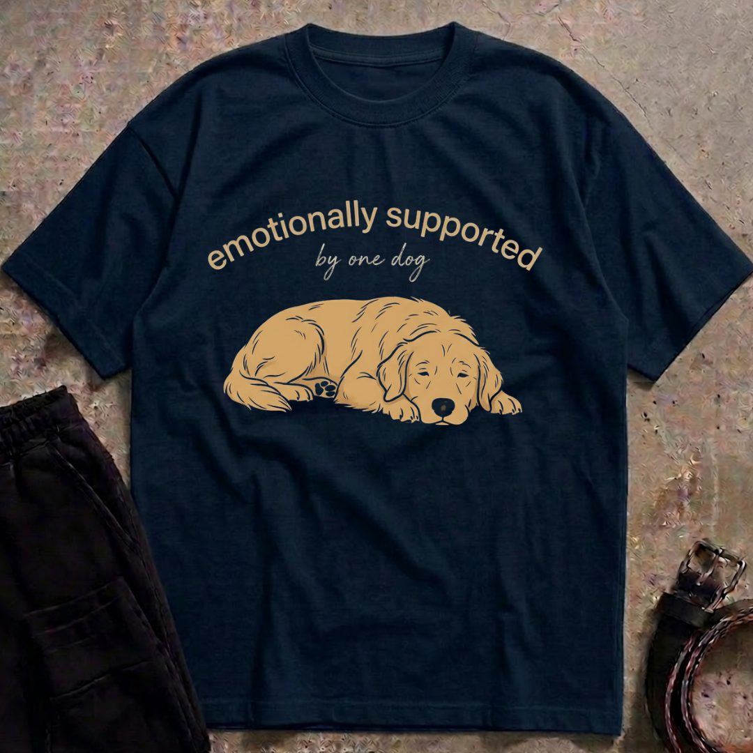 Emotionally Supported by One Dog Oversized T-Shirt