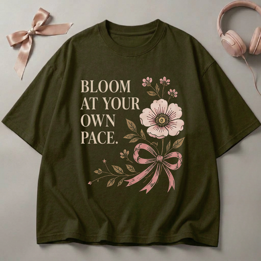 Bloom At Your Own Pace Oversized T-Shirt