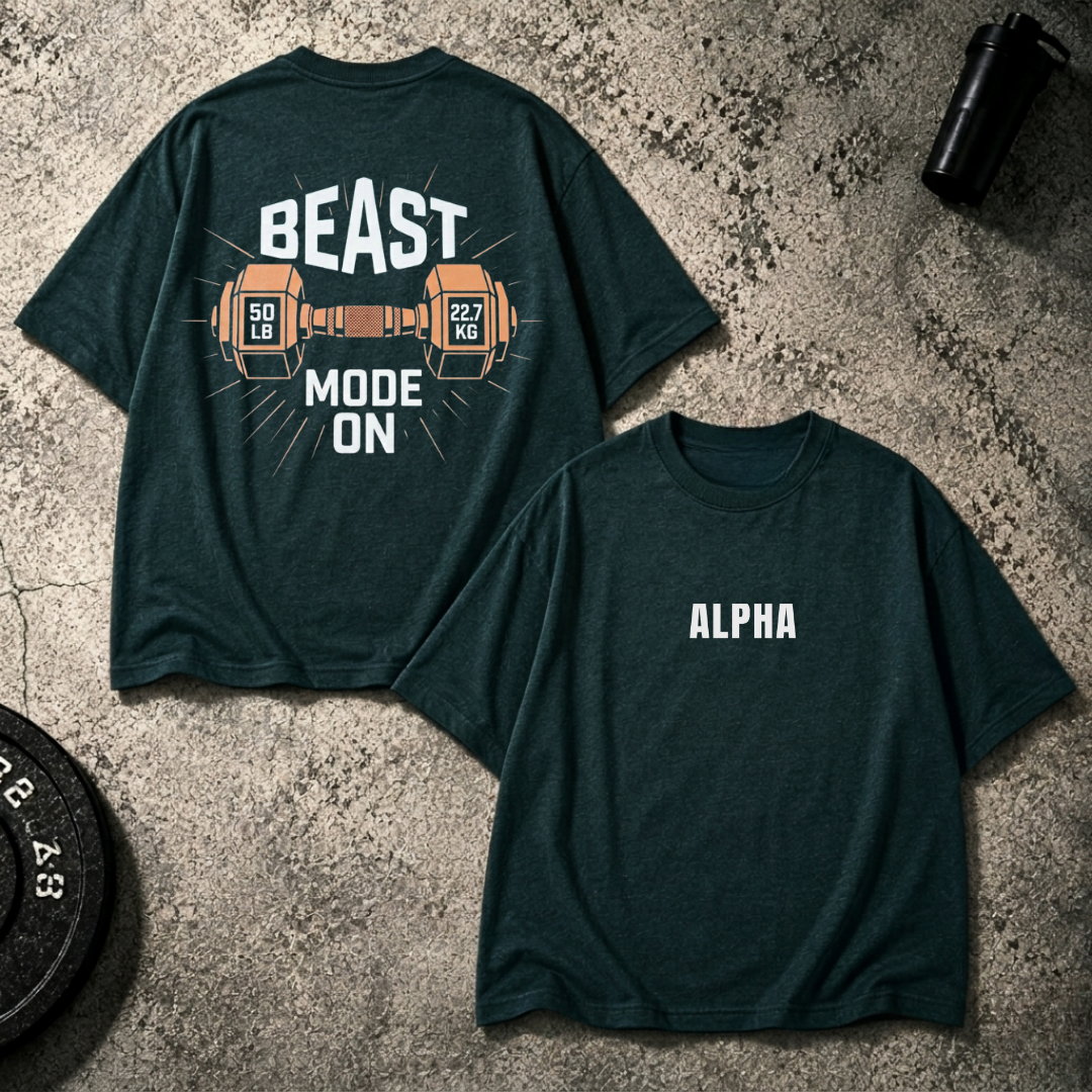 Beast Mode On Oversized T-Shirt – Back Print Edition
