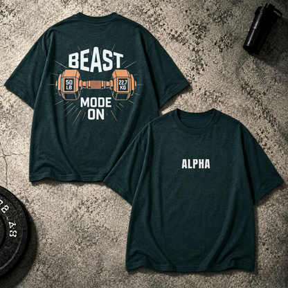 Beast Mode On Oversized T-Shirt – Back Print Edition