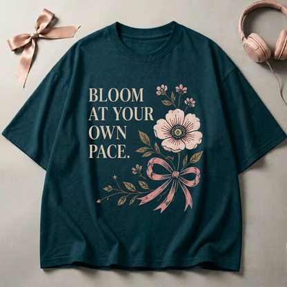 Bloom At Your Own Pace Oversized T-Shirt