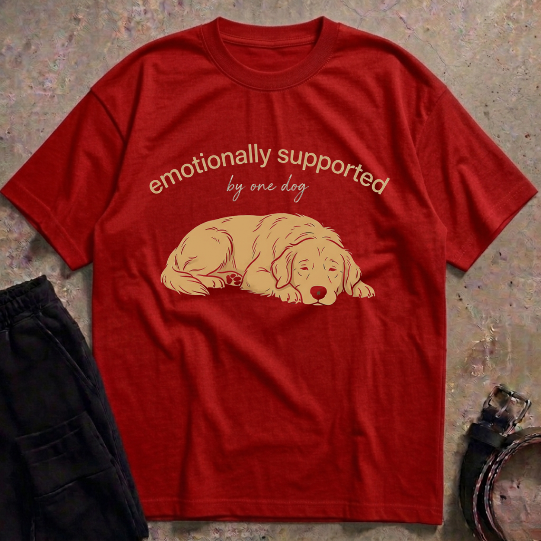 Emotionally Supported by One Dog Oversized T-Shirt