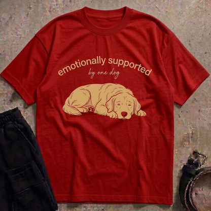 Emotionally Supported by One Dog Oversized T-Shirt
