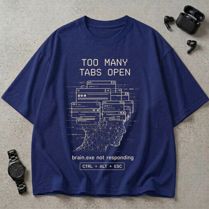 Brain.exe Not Responding 240 GSM Oversized T-Shirt