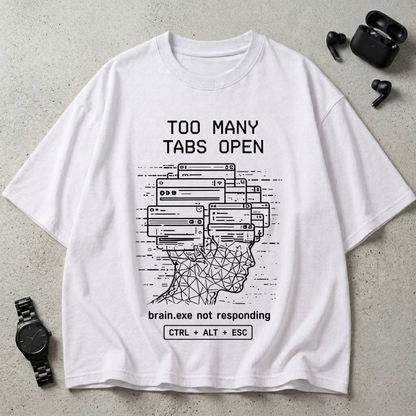 Brain.exe Not Responding 240 GSM Oversized T-Shirt